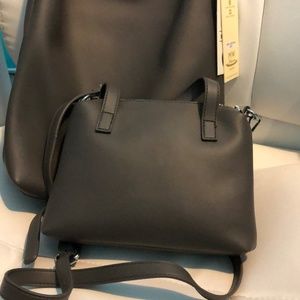 2 Handbags for the Price of 1!  Gray Vegan Leather